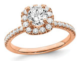 3/4 Carat (ctw G-H-I, SI1-SI2) Lab Grown Diamond Engagement Halo Ring in 14K Rose Pink Gold